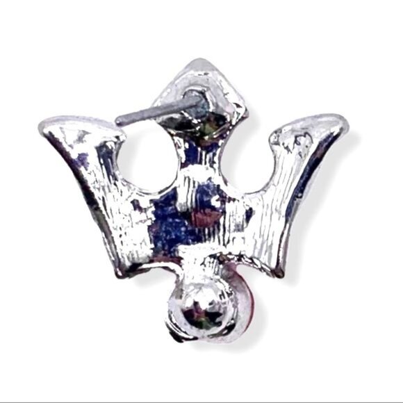 Crystal Collection Crown Princess Blue Turquoise Rhinestone Post Earrings New - Picture 4 of 6